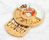 Normandy Bamboo Cheese Board with Bowls and Knives