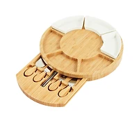 Normandy Bamboo Cheese Board with Bowls and Knives