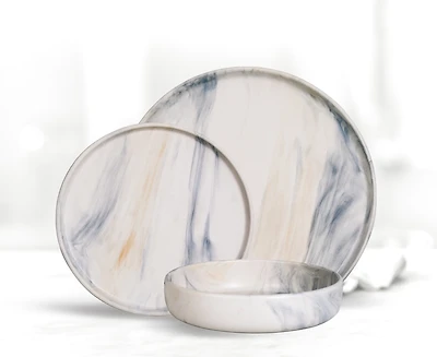 Marmo 12-Pc Stoneware Dinnerware Set