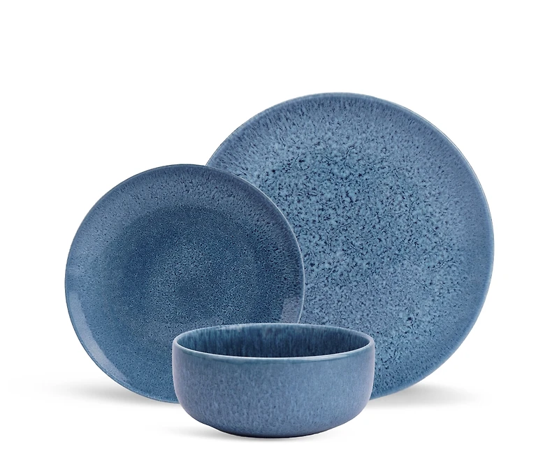 Service de vaisselle 12 pièces bleu océanique