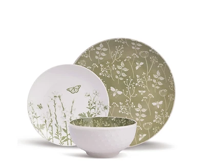 Linea Flora 12-Pc Porcelain Dinnerware Set