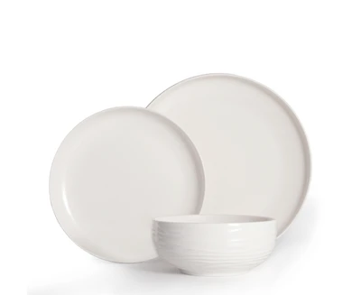 Stokes Croft 12-Piece Porcelain Dinnerware Set, White