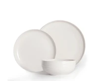 Stokes Croft 12-Piece Porcelain Dinnerware Set, White