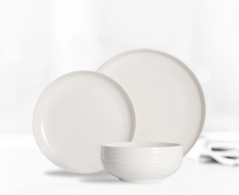 Stokes Croft 12-Piece Porcelain Dinnerware Set, White