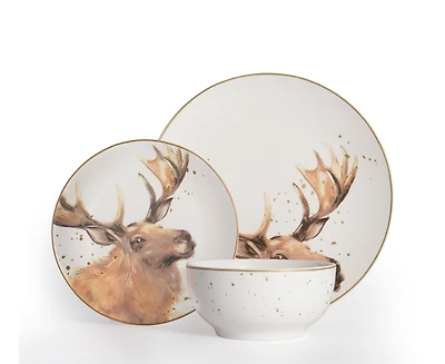 Ensemble de vaisselle en porcelaine Morris Moose 12 pièces