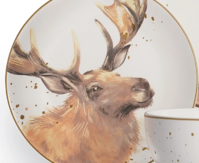 Ensemble de vaisselle en porcelaine Morris Moose 12 pièces