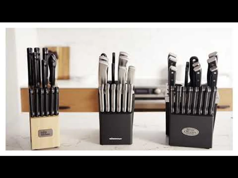 Ensemble de couteaux Rodi 14 pièces par thinkkitchen avec bloc, noir