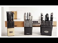 Ensemble de couteaux Rodi 14 pièces par thinkkitchen avec bloc, noir