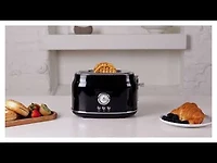 Grille-pain à 2 tranches rétro thinkkitchen, noir