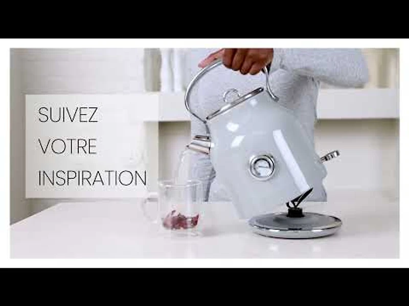 Bouilloire électrique Rétro thinkkitchen 1,7 L, gris