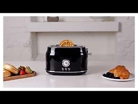 Grille-pain à 2 tranches rétro thinkkitchen, noir