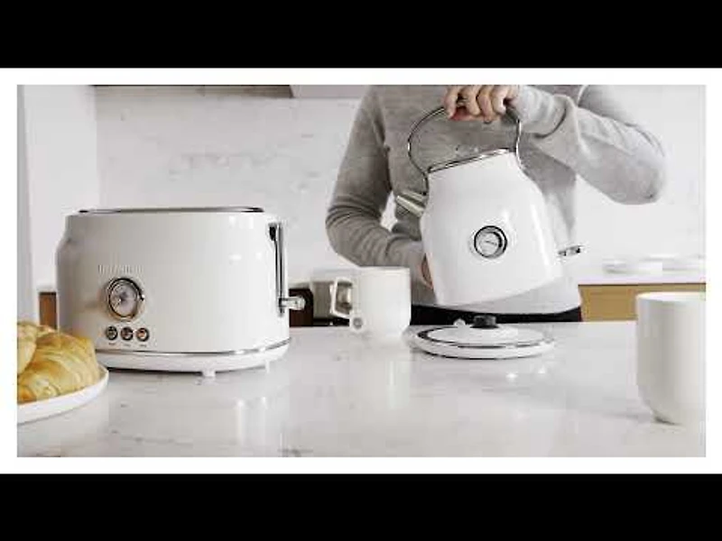 Bouilloire électrique Rétro thinkkitchen, 1,7 L, blanc