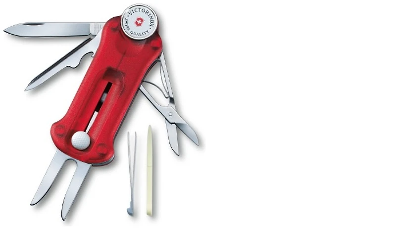 Couteau Victorinox, série Sports Rouge translucide (GolfTool)