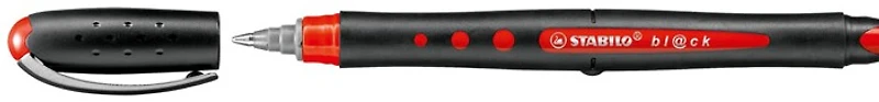 Stylo à bille roulante Stabilo, série Bl@ck Encre rouge