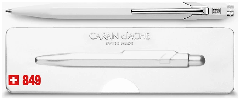 Stylo bille Caran d'Ache, série Office line 849 Blanc Popline