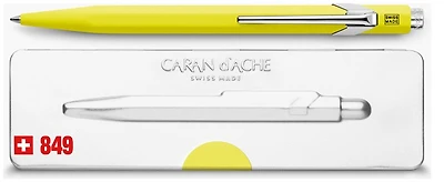 Stylo bille Caran d'Ache, série Office line  849 Jaune fluo Popline