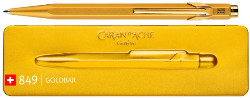 Stylo bille Caran d'Ache, série 849 Goldbar Doré