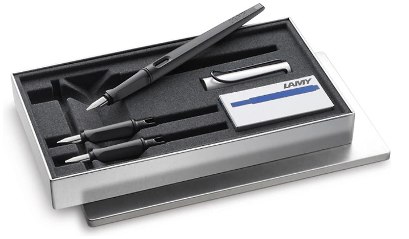 Ensemble stylo plume Lamy, série Joy Noir/Aluminium