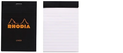 Bloc notes Rhodia, série Basics Noir (#12-Ligné)