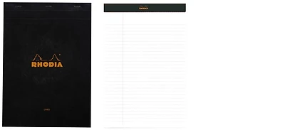 Bloc notes Rhodia, série Basics Noir (#18-Ligné)