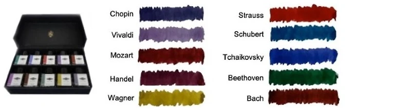 Diamine Ink bottles set, Music series 10 x 30ml 