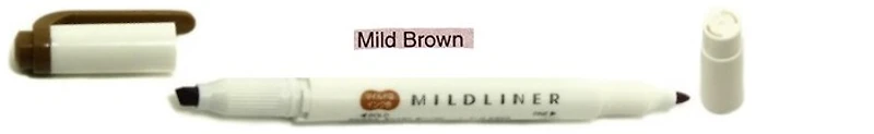 Zebra Highlighter, Mildliner Deep & Warm series Brown ink