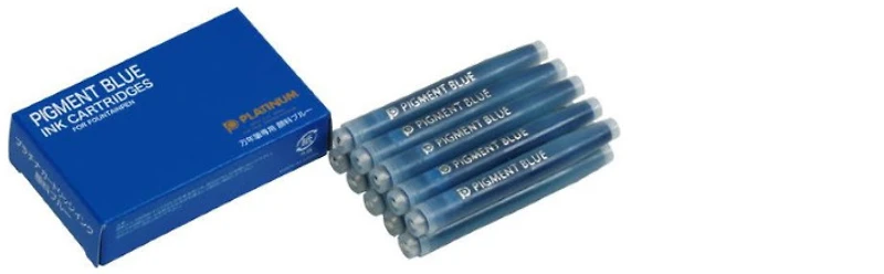 Platinum Ink cartridge, Refill & ink series PIGMENT Blue ink (Pack of 10)