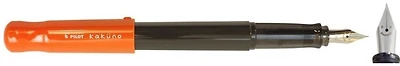 Pilot Fountain pen, Kakuno series Orange & Gray