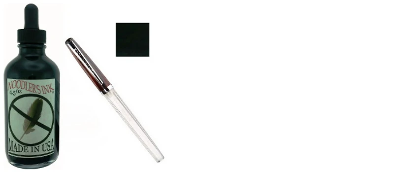 Bouteille d'encre Noodler's Ink, série 4.5 oz. Bottles Encre noire (X-Feather)- avec Stylo plume