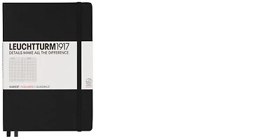 Carnet de notes Leuchtturm1917, série Notebook Medium (A5) Noir (Quadrillé, 145mm x 210mm)