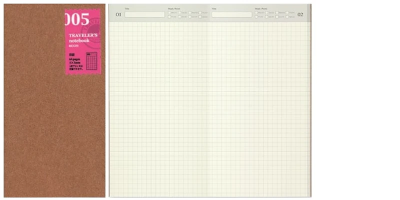 Traveler's Company Agenda refill, Notebook Refill series Cream (110mm x 210mm)
