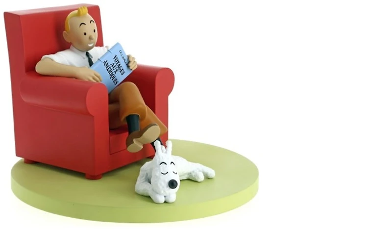 Figurine Tintin, série Décorations Tintin fauteuil rouge (Les Icônes)