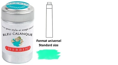J.Herbin Ink cartridge, The Jewel of Inks series Blue-Green ink (Bleu calanque)