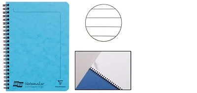 Cahier spiralé (A5) Clairefontaine, série Europa Turquoise (148 mm x 210 mm, ligné)