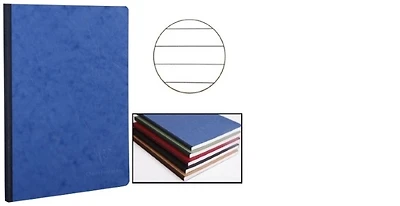 Cahier dos toilé (A5) Clairefontaine, série Age Bag Bleu (148 mm x 210 mm, ligné)