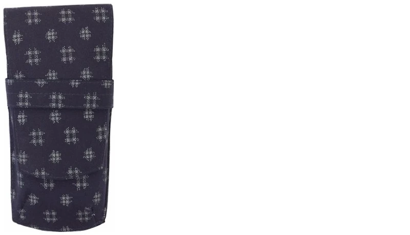 Taccia Pen pouch, Kimono series Onyx Plaid (Triple)