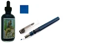 Noodler's Ink Ink bottle, 4.5 oz. Bottles series Blue ink (Bluerase)- with Marker pen