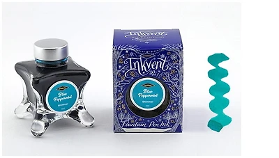 Bouteille d'encre Diamine, série Inkvent Encre Blue Peppermint (50ml)
