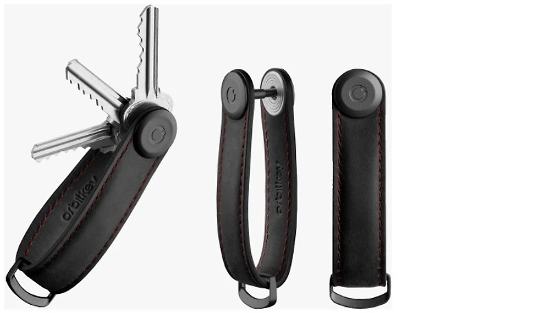 Orbitkey Key organizer, Crazy Horse series Black/Red (Obsidian Black/Red)