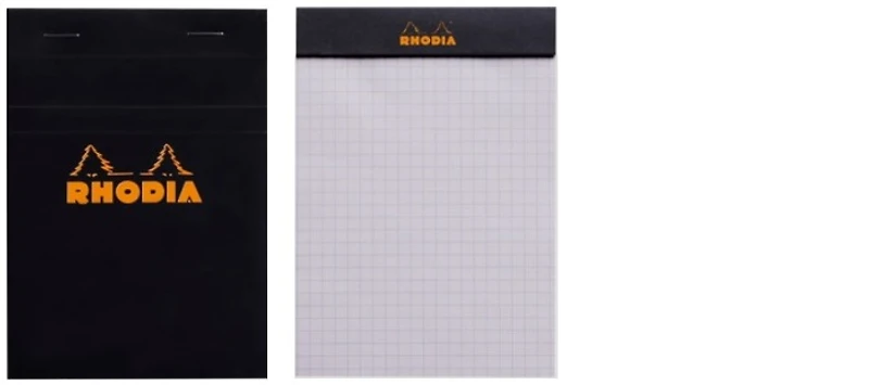 Rhodia Note pad, Basics series Black (#13-Squared grid)