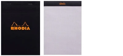 Rhodia Note pad, Basics series Black (#16-Squared grid)