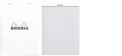 Rhodia Note pad, Basics series White (#16-Squared grid)