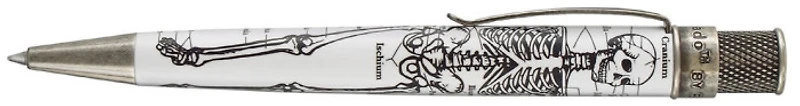 Stylo bille roulante rétractable Retro 51, série Tornado Dr Gray Noir & Blanc