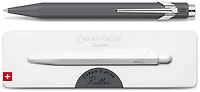 Stylo à bille roulante rétractable Caran d'Ache, série 849 Roller with Gift box Gris