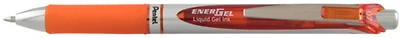 Pentel Retractable Gel pen, EnerGel series Orange ink (Metal tip)