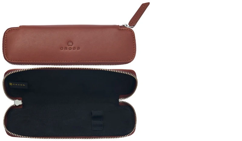 Étui pour stylo Cross, série Leather Brun (Double)