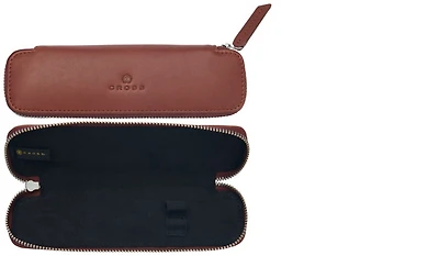 Étui pour stylo Cross, série Leather Brun (Double)