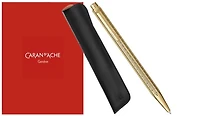 Ensemble stylo bille & étui Caran d'Ache, série Édition Limitée Ecridor Lights Or jaune