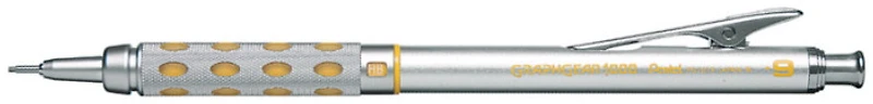 Pentel Mechanical pencil, GraphGear 1000 series Silvered & Yellow 0.9mm