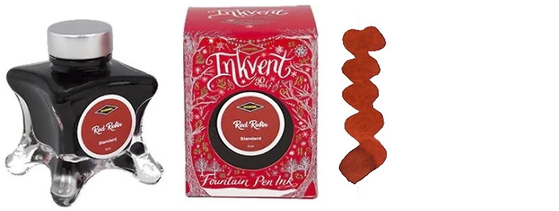 Bouteille d'encre Diamine, série Inkvent Red Edition Encre Red Robin (50ml) 